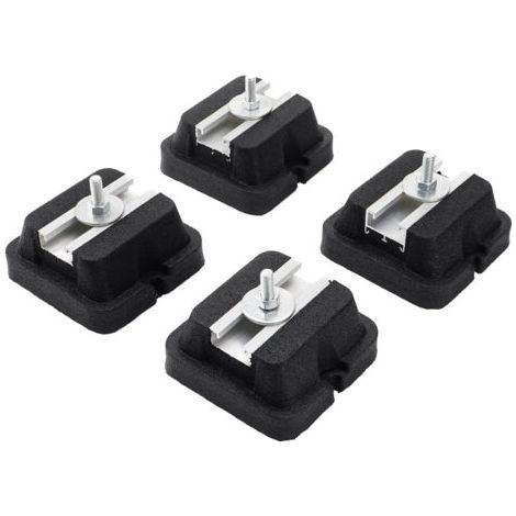 Air Conditioner Support Bracket Pads, Heavy Duty Anti-Vibration Base Pad, Rubber, Stainless Steel Material, 4 Pieces for Floor Installation of Heat Pump System and Split AC Condenser, 13x10x6cm (1/5)