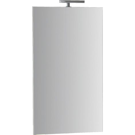 Miroir sur pied panoramique 80 cm ép. 3 mm – Contrecollé sur panneau de particules mélaminé blanc ép. 16 mm – Défonçage arrière pour alimentation électrique