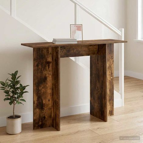 vidaXL Tavolo consolle Quercia Affumicata 100 x 30 x 75 cm