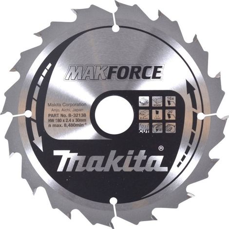 Makita Kreissägeblatt MAKFORCE 180/30 mm, 16 Zähne, 1,5 mm, Holz (1/2)