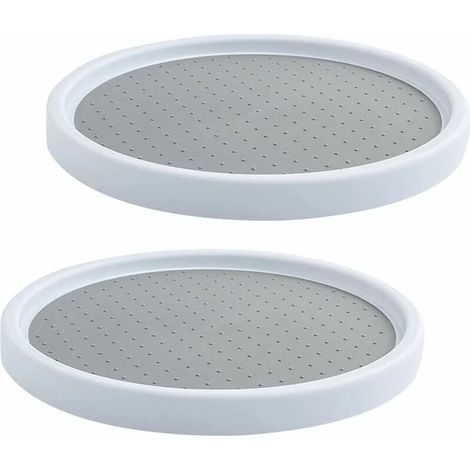 2 Pièces Plateau Tournant en Plastique pour Epices, Rotatif à 360°Plateau Tournant Epices Rangement Rond, Etagere a Epices Plateau Pivotant, Plateau Tournant Placard Cuisine pour Réfr (1/5)