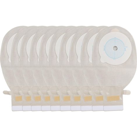 10 unités de poches de colostomie jetables adhésives pour soins de stomie et iléostomie (1/5)