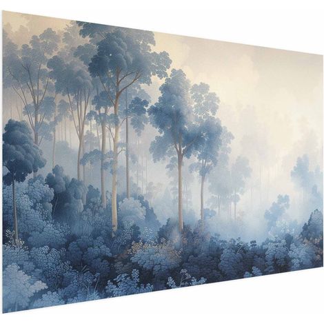 Poster – Ein Wald in nebligen Blautönen (1/4)