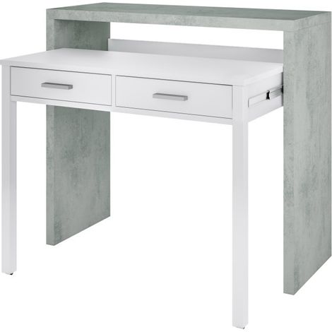 KIT SCRIVANIA ESTENSIBILE 99X36X88H BIANCO CEM.