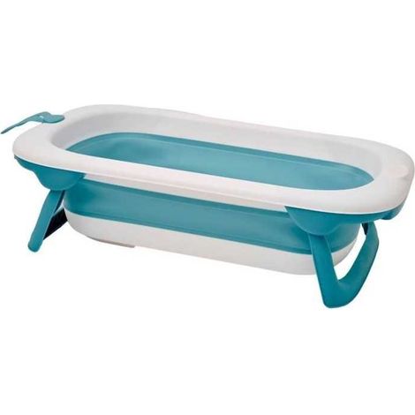 Foldable bathtub - THERMOBABY - BALNÉA - Compact - Drain plug - Up to 18 months - Blue (1/3)
