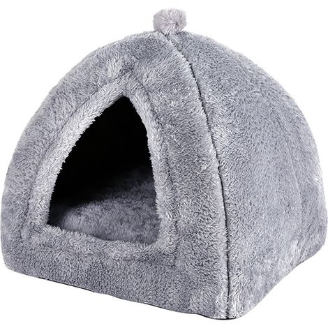 Lit grotte pour chat toutes saisons, grand espace, chaud, confortable, doux, lavable, couchage pour animaux de compagnie, chatons, chiots, petits animaux (1/5)