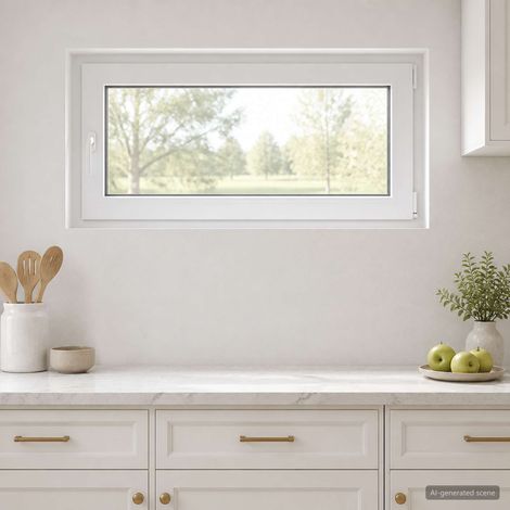 vidaXL Couleur intérieure de la fenêtre de sous-sol blanche RISOR (1/5)