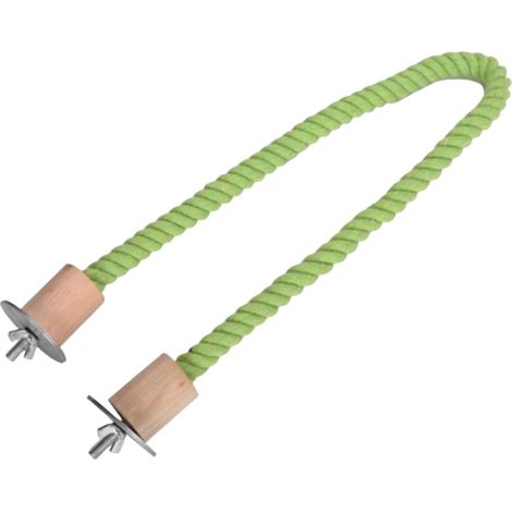Posatoio in corda per uccelli, accessorio flessibile per gabbia/gabbie da gioco, adatto per arrampicarsi e stare in piedi, ideale per pappagalli, parrocchetti, inseparabili e calopsitte, colore verde.
