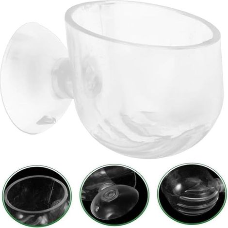 Ensemble transparent de six pièces avec trou pour plantes d'aquarium, pot à ventouse pour plantes aquatiques (1/3)