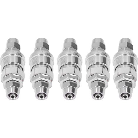 Jeu de 5 raccords rapides pneumatiques en acier inoxydable nickelé, connecteurs et bouchons, pour tube 5x8 mm (SP+PP-20) (1/5)