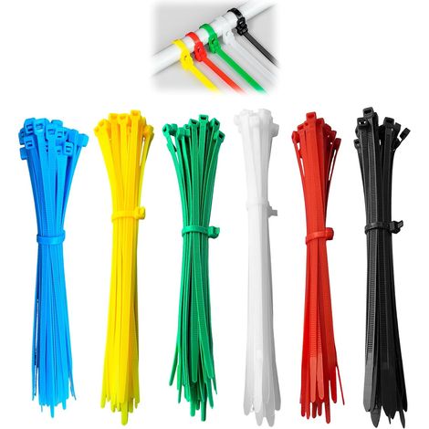 100 Pièces Collier de Serrage Plastique Réutilisables, Attache Câble Colorées, Serre Câbles Nylon, Colliers Serre Cable Résistant aux UV, Pour la Famille, Jardin, Atelier, Gestion des Câbles, 4x200mm (1/5)