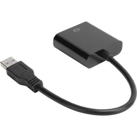 Adaptateur USB Vers VGA - 1080P - Audio Et Video - Windows 7 8 10 - Plug And Play - 1 Piece (1/4)