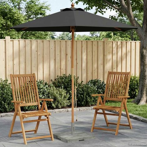 vidaXL Sombrilla de jardín Ø 270 x 248 cm Madera de Eucalipto Maciza (1/5)