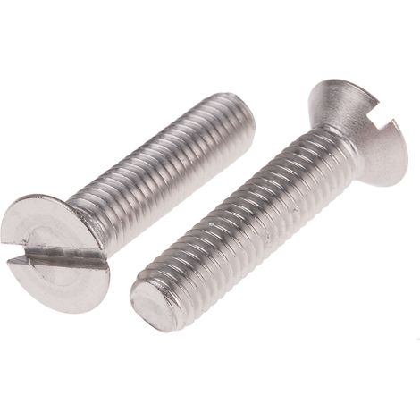 Vis à métaux RS PRO M8 à tête Fraisée fendue en Acier Inoxydable, 35mm ( Prix pour Sachet de 25 )