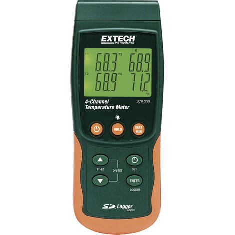 Extech SDL200 Temperatur-Messgerät  -199 - +1700 °C Fühler-Typ K, J, T, E, R, S, Pt100 Datenlogger-F