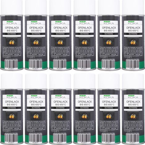 12x Ofenlack Spray Schwarz Matt