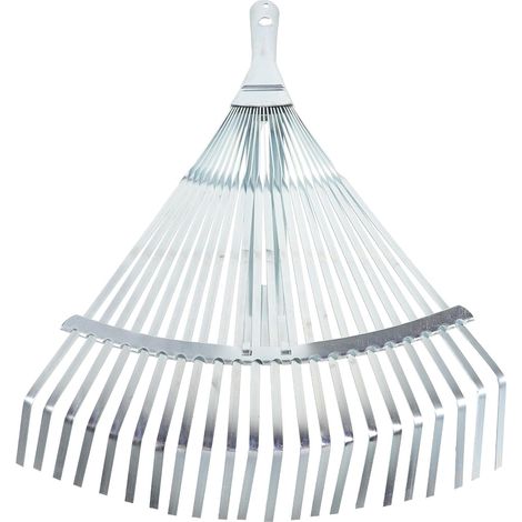 Râteau de Jardin en Acier à Haute Teneur en Carbone Robuste et Argenté Télescopique Réglable de 29 à 46 Cm pour Pelouses et Cours (1/5)