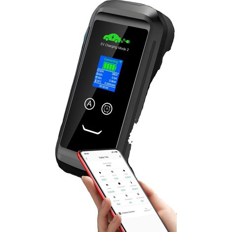 Caricabatterie portatile per veicoli elettrici, controllo intelligente, corrente regolabile, 22 kW, app Tuya, tipo 2 (1/2)