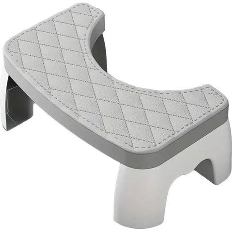 Tabouret de toilette antidérapant pour salle de bain, avec support stable, gris. (1/5)