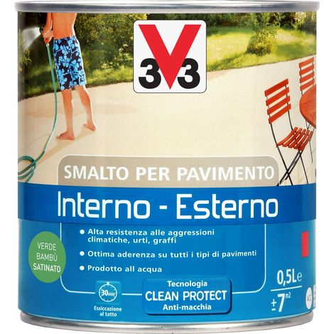 Smalto V33 per pavimento interno e esterno lt 0,50 verde bambù (1/2)