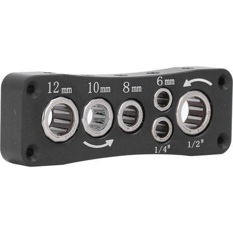 Ej.Life Étau de Routeur, Porte-embout de Routeur, Fonctionne pour Tige de 1/4, 1/2, 6 Mm, 8 Mm, 10 Mm, 12 Mm, Organisateur D'embouts de Routeur en Acier au Carbone, Retirez et (1/5)