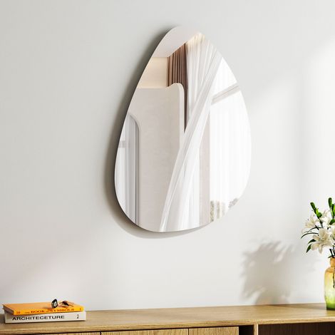 Spiegel Asymmetrischer 45 x 70 cm Asymmetrischer Badspiegel Organischer Wandspiegel Dekorative Spiegel für Badezimmer Wohnzimmer Schlafzimmer Gäste WC