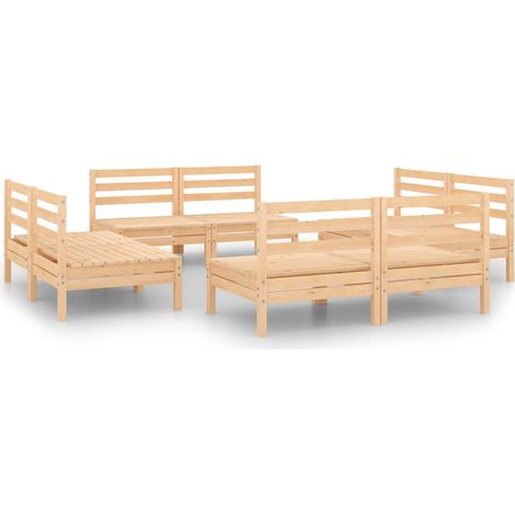 Set di mobili da giardino mobili da esterno 8 pezzi legno di pino massiccio 020017822