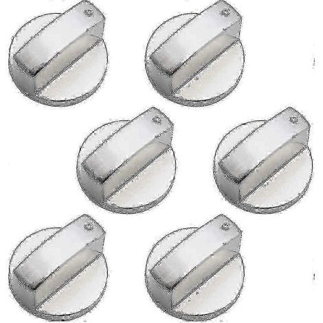 Bouton de cuisinière universel 6 mm, lot de 6 boutons de commande en métal pour cuisinière à gaz (1/5)