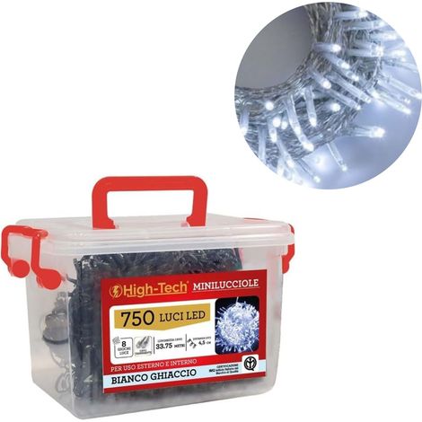 HIGH-TECH MINILUCCIOLE CON FILO TRASPARENTE CON 750 LED GHIACCIO