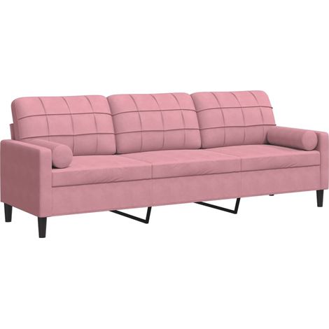 Maison Exclusive - Divano a 3 Posti con Cuscini Rosa 210 cm in Velluto