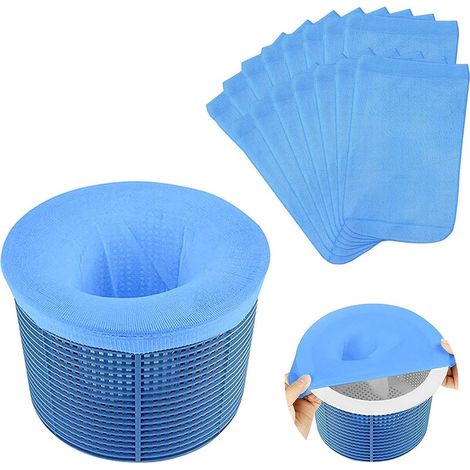 20pcs Chaussettes de Skimmer pour Piscine, Chaussette Filtre Piscine Filtre Skimmer Piscine,Bleu Pool Skimmer Socks, Chaussettes d'écumeur de Piscine en Maille Ultra Fine (1/5)