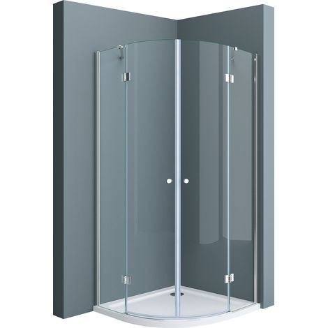 doporro Viertelkreisdusche Duschkabine Ravenna02K 80x80x190cm Duschabtrennung ESG-Sicherheitsglas Klarglas inkl. Easy-Clean-Beschichtung (1/5)