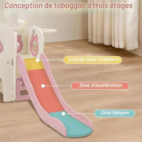 Toboggan cadre d'escalade, aire de jeu rose (1/2)