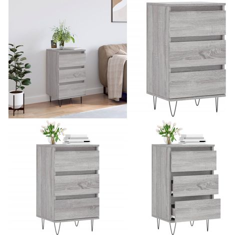 Aparador madera de ingeniería gris Sonoma 40x35x70 cm - Aparador gris - Aparador de almacenamiento