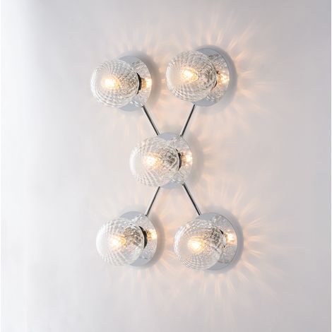 Bonetti Illumina -  Armonia – Deckenleuchte aus poliertem Chromeisen, 5 Lichter, L. 62 x 42 – BL285-PL5-CR
