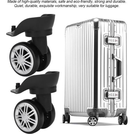 Roue de valise noire, grande roue à double rangée, résistant à la pression écologique tout à fait pour valise extérieure-GUA (1/4)