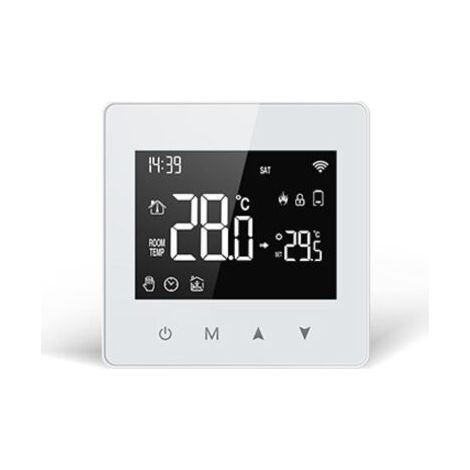 Thermostat Connecté A Pile, Thermostat Chaudiere Gaz 2 Fils, WiFi Intelligent, Programmation Quotidienne, 3XAAA Batterie Ou USB Alimenté,Compatible avec Tuya, Alexa Et Google Assistant