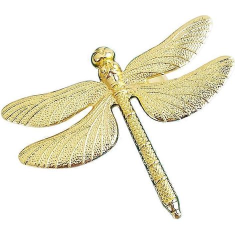 Lot de 6 ronds de serviette libellule dorés, présentoirs de table. (1/5)