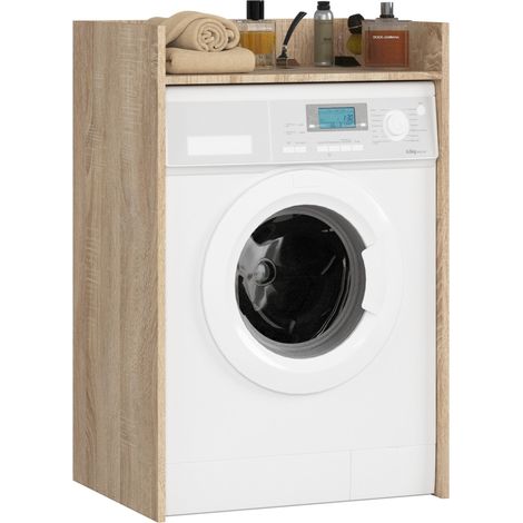 Akord – Meuble machine à laver 64 cm – Chêne sonoma – 1 étagère – Dimensions 64x50x98 cm – Panneau stratifié pour stabilité