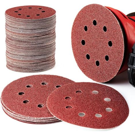 125mm 60 80 100 120 240 Round Shape Sanding Discs Polishing Sheet 8 Holes Round Shape(100cps) (1/5)