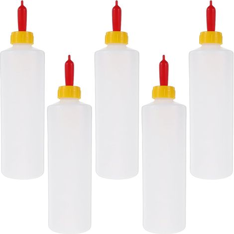 Lamb Feeding Bottles, Pack of 5 Plastic Breastfeeding Kit for Kids Calves and Small Animals Soft Nipple, Ideal for Farm and Home Breeding, 400ml (1/5)
