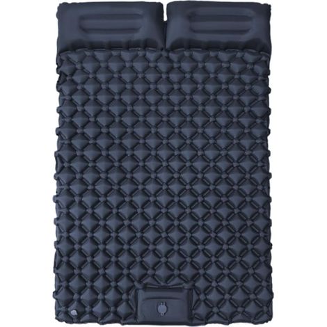 Générique Tapis De Camping Gonflable Ultraléger 190x120cm Double Camping Gonflable Nylon TPU Pompe Pieds 180s Isolation Froid Trekking Randonnée Extérieur Confort Compact Léger (1/5)