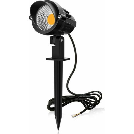 VURAHOME - Extérieur à Piquer COB 230V IP65 Étanche Orientable Projecteur Spot Led Lampe de Jardin Éclairage pour Chemins Plantes Balcon Terrasse Hôtel Pelouse LED Lumière Blanc Chaud (1/5)