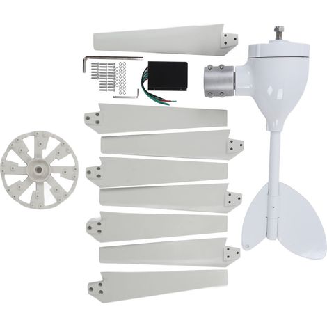 Éolienne 600W Générateur Silencieux 8 Pales Contrôleur MPPT Régulateur Haute Efficacité Maison Bateau Camping-Car 12V (1/5)