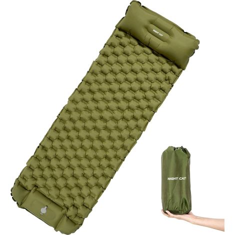 Night Cat Aufblasbare Leicht Lsomatte: Luftmatratze Tragbar mit Kissen para Camping Wandern und Rucksackreisen (1/5)