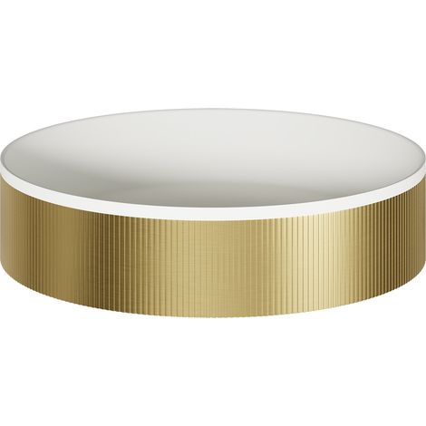 Helix Brushed Brass 360mm x 360mm Round Countertop Basin (1/5)