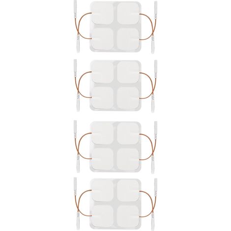 16 Patchs d'Électrodes TENS Carrés Réutilisables Autocollants 1.6 Pouce / 2.5mm (1/5)