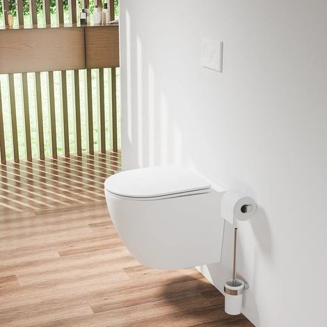 Cuvette WC suspendue en céramique blanc mat avec siège à fermeture douce Europa Small (1/4)