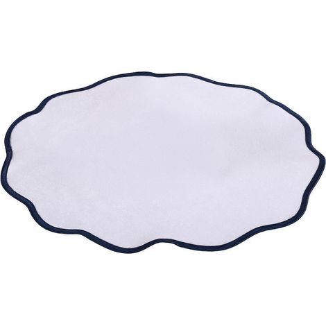 Set de table rond festonné - Lin lavable en machine - pour protéger la chaleur de la table (1/5)
