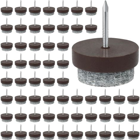 60 Patins en Feutre pour Meubles 22mm - Glisseurs de Chaise à Clouer,Ronds,Protection Sol pour Pieds de Table et Meubles (1/5)
